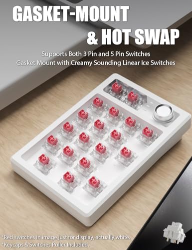 Gasket Creamy Mechanical Numpad Programmable Keypad RGB LED Backlit | Wireless 2.4G/Bluetooth/Wired USB-C Hot Swappable Macro Number Pad Rechargeable Numeric Keyboard Metal Knob, Botanic Garden - color: Botanic Garden