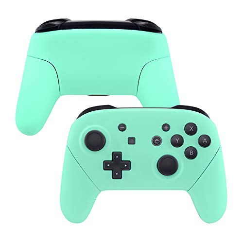 eXtremeRate Mint Green Faceplate Backplate Handles for Nintendo Switch Pro Controller, DIY Replacement Hand Grip Housing Shell Cover for Nintendo Switch Pro - Controller NOT Included - color: Mint Green