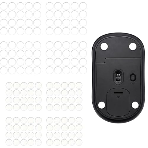 160 Pcs Dot Mouse Glide Sliders, Universal 6mm 7mm PTFE Mouse Feet Skate Stickers, Smooth Sliding Pads Compatible with All Mousepads, Wear-Resistant Smooth Glide Mice Glass Skates Pad (White) - size: Dia 6mm/7mm White & Black