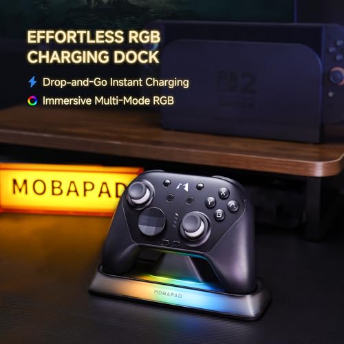 MOBAPAD Chitu2 HD Switch 2 Wireless Controller, TMR Glide Joysticks [ZERO Drift], Charging Dock, HD Rumble, NFC, Turbo, Programming, Mechanical Buttons - Gamepad for Nintendo Switch/Switch 2 - color: Black