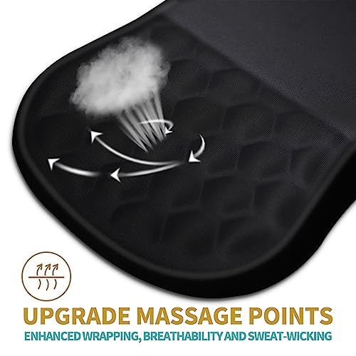 Hokafenle Ergonomic Mouse Pad Wrist Support with Massage Design, Wrist Rest Pain Relief Mousepad with Memory Foam&Non-Slip PU Base, Mouse Pads for Wireless Mouse & Desk (12x8 inch,Black) - color: HK001-Black
