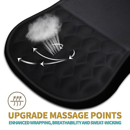 Hokafenle Ergonomic Mouse Pad Wrist Support with Massage Design, Wrist Rest Pain Relief Mousepad with Memory Foam&Non-Slip PU Base, Mouse Pads for Wireless Mouse & Desk (12x8 inch,Black) - color: HK001-Black