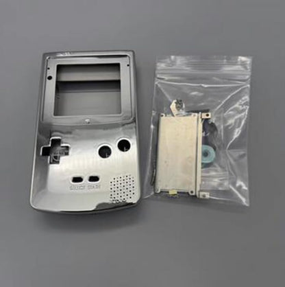 IPS Housing Shell Cover with Buttons Conuctive Pads Screws for Gameboy Color GBC Console (Chrome Silver) - color: Chrome Silver