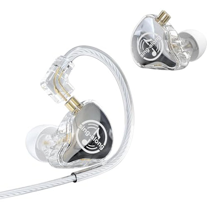 in Ear Monitor, HiFi Headphones with Dual Magnetic Dynamic Driver, Clear | Hybrid Banlance Armature with Dynamic in Ear Headphones IEM Earphones Gaming Earbuds no Mic - color: KA10-Clear no Mic