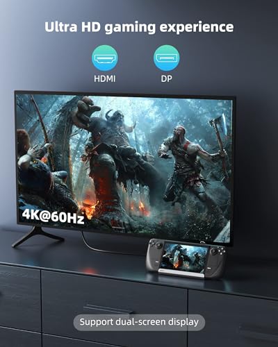 M.2 Steam Deck Dock,Docking Station for Steam Deck OLED/ROG Ally/Legion Go S/ROG Xbox Ally,with HDMI&DisplayPort(4K@60Hz),Gigabit Ethernet, 3*USB-A 3.2,M.2Slot(SSD Expand Storage),USBC 100W Charge - style: Steam Dcek Dock(DP&HDMI)