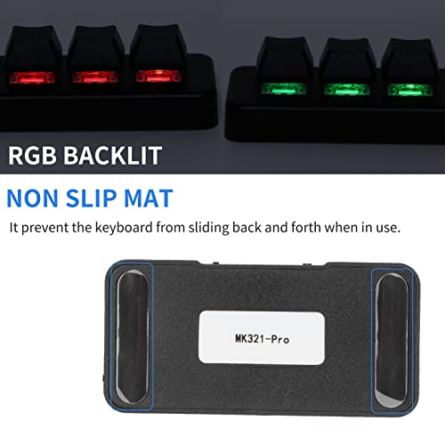 Mini 3 Key Keypad Mechanical Gaming Keyboard, USB/2.4G/Bluetooth RGB Backlit Mini Programmable Macro Keypad, One Handed Standard Keyboard