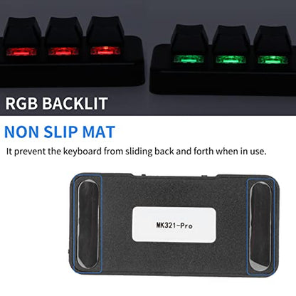 Mini 3 Key Keypad Mechanical Gaming Keyboard, USB/2.4G/Bluetooth RGB Backlit Mini Programmable Macro Keypad, One Handed Standard Keyboard