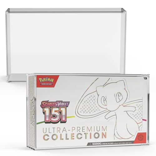 EVORETRO Display Case Acrylic Storage Box for Pokemon Scarlet and Violet 151 Ultra Premium Collection Pack of 1 Protective Dustproof UV Resistant Display Case - style: 151 / Charizard (1)