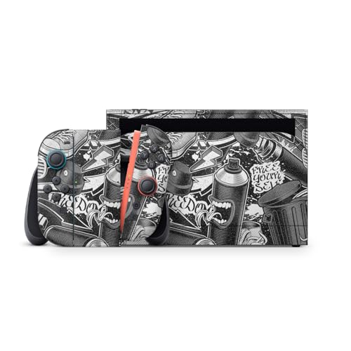 Glossy Glitter Gaming Skin Compatible with Nintendo Switch 2 Premium Kit - Mono Hip Hop - Premium 3M Vinyl Protective Wrap Decal Cover - Easy to Apply | Crafted in The USA by MightySkins - color: Mono Hip Hop, size: Switch 2 Premium Kit, style: Glossy Gli
