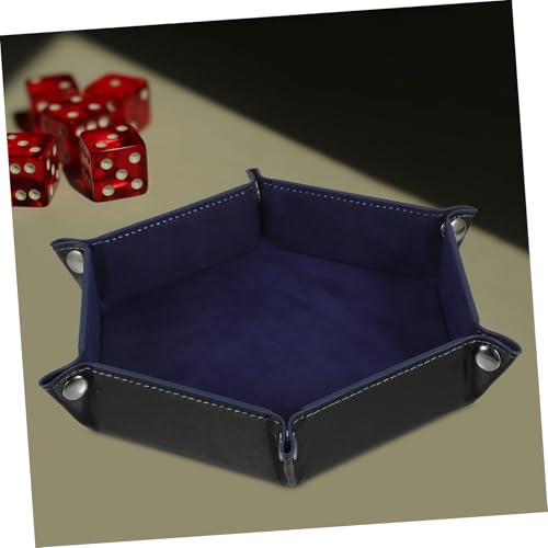 VANZACK Tabletop PU Dice Tray Foldable Dice Storage Box for Table Games Elegant Design with Snaps PU Material Multi Functional Organizer and More