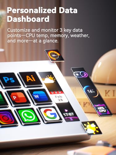 S15 Standard Stream Controller Deck, Macro Keypad Shortcut | 15 Customizable Keys and 3 Status Displays, Macro Shortcut Deck for Live Streaming, Editing, Productivity, Windows & Mac