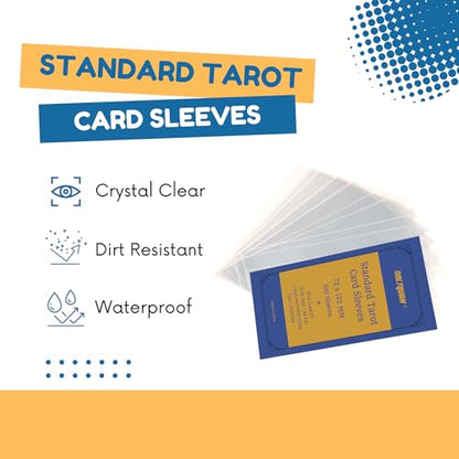 72x122 mm Tarot Card Sleeves – Premium Protective Card Sleeves for Standard Tarot Decks, Durable Clear Non-Glare Finish, Fits Most Tarot Cards - style: Clear