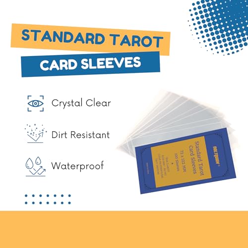 72x122 mm Tarot Card Sleeves – Premium Protective Card Sleeves for Standard Tarot Decks, Durable Clear Non-Glare Finish, Fits Most Tarot Cards - style: Clear