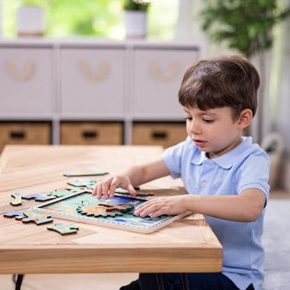 Melissa & Doug Wooden Underwater Jigsaw Spinning Gear Puzzle – 18 Pieces Wooden Puzzle for Toddlers and Preschoolers, for Boys and Girls Ages 3+