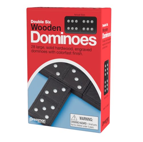 Pressman Toy Double Six Wooden Dominoes, 28 Pieces Wooden Dominoes Six - color: Wooden Dominoes Six