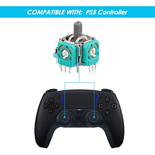 Replacement Thumbsticks Compatible with PS5 DualSense Wireless Controller | 4pcs Joystick Module Parts Analog Caps Compatible with Sony PS5 Controller