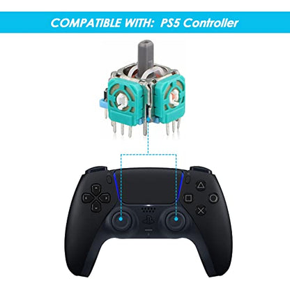 Replacement Thumbsticks Compatible with PS5 DualSense Wireless Controller | 4pcs Joystick Module Parts Analog Caps Compatible with Sony PS5 Controller