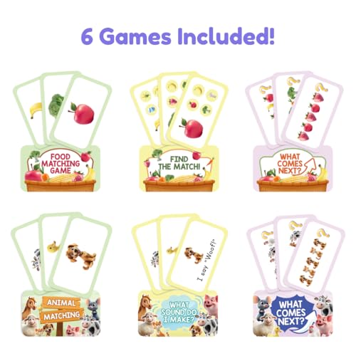 The Fidget Game Popplers, Matching Memory Game for Toddlers Early Learning & Educational Fidget Toy, Food & Farm Animals Popping Game, Teacher Must Have for Matching, Sound Recognition and First Words
