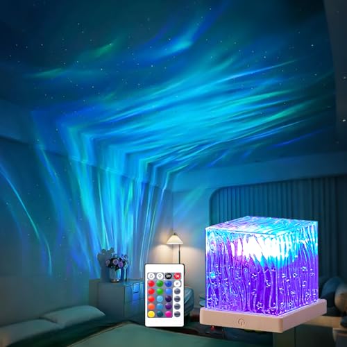 Northern Lights Projector, 16 Colors Rechargeable Aurora Light Projector & Mood Lighting Galaxy Lamp, App Remote Night Light for Bedroom, Gift for Teenage Girls Room Decor(Plug-in) - color: Azure