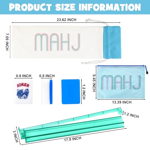 Ceenna American Mahjong Set with Carrying Bag,American,Blue - color: Blue