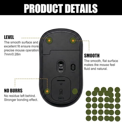 160 Pcs Mouse Slider Pads Replacement, PTFE Glide Dots 6mm and 7mm Universal Mouse Skates for Gaming Mouse and Office Mice, Smooth Glide Upgrade Compatible with Cloth or Hard Mousepads (Green) - size: Dia 6mm/7mm Green