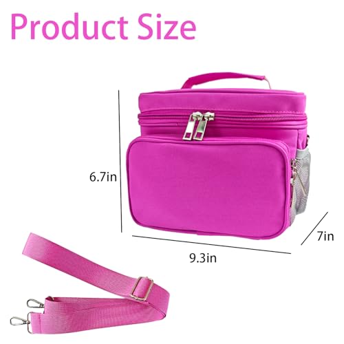 Travel Carrying Case Compatible with Yoto Player Bluetooth Speaker and Headphone Accessories, Card Holder Holds up to 80 Cards with Shoulder Strap, Bag Only (Purple Pink) - color: Purple Pink