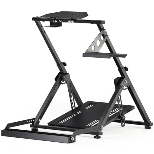 Hottoby Steering Wheel Stand with Pulley Chair Fixing Fit for Fanatec,for Thrustmaster, for Logitech G25 G27 G920, Racing Simulator Cockpit, Not Included Shifter,Wheel & Pedal