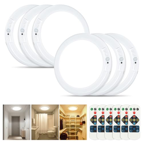 Wireless Rechargeable Ceiling Light, Motion Sensor Light Indoor with Remote | 6 Packs Battery Operated Led Night Lights for Bedroom Hallway, Living Room, Bathroom, Home & Kitchen Decor Lighting - color: Multicolor, size: 6 Packs