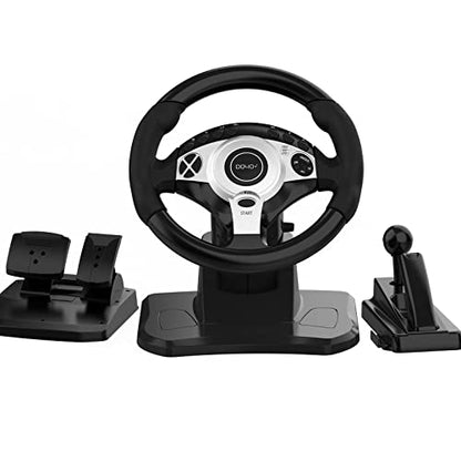 NBCP Steering Wheel Universal Usb Car Sim 270/900 degree Race Steering Wheel with pedal Pedals And Shifter Bundle for Xbox One,Xbox Series X/S,PS4,PS3 - color: S900-Black