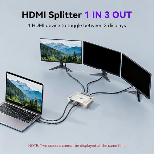 8K HDMI 2.1 Bi-Directional Switch, 3-in 1-Out & 1-in 3-Out, Support 8K@60Hz 4K@120Hz HDR+ Dolby Vision, HDMI 2.1 Splitter Compatible with PS5/4 Xbox Nintendo Switch Roku Apple TV Fire Stick