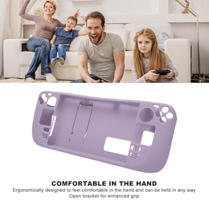MUNEFE Kickstand Protective Case for Steam Deck, Cover Protector with Stand Base, Full Fingerprint Proof Protective Case for Protecting Your Gaming Console(Lilac Purple)