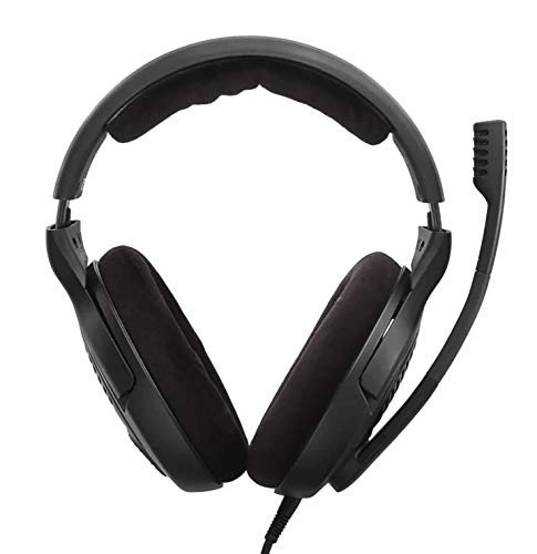 Massdrop x Sennheiser PC37X Gaming Headset — Noise-Cancelling Microphone with Over-Ear Open-Back Design, 10 ft Detachable Cable, and Velour Earpads,Black (Renewed)