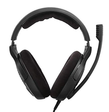 Massdrop x Sennheiser PC37X Gaming Headset — Noise-Cancelling Microphone with Over-Ear Open-Back Design, 10 ft Detachable Cable, and Velour Earpads,Black (Renewed)