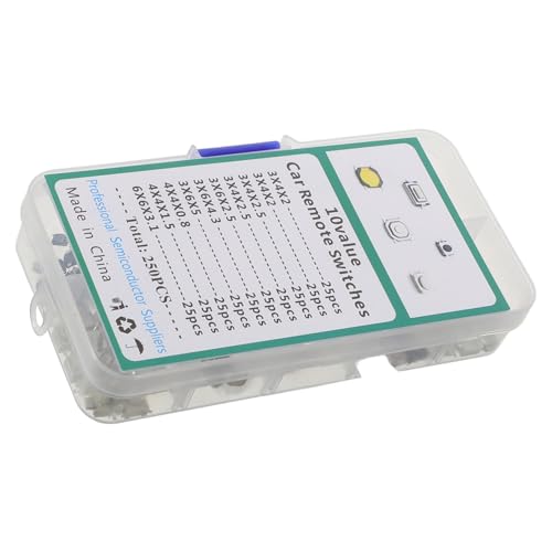 Cabilock 250pcs Micro Switch Kit Momentary Tactile Push Buttons for Car Arcade Game Parts Replacement Plastic Car Switches