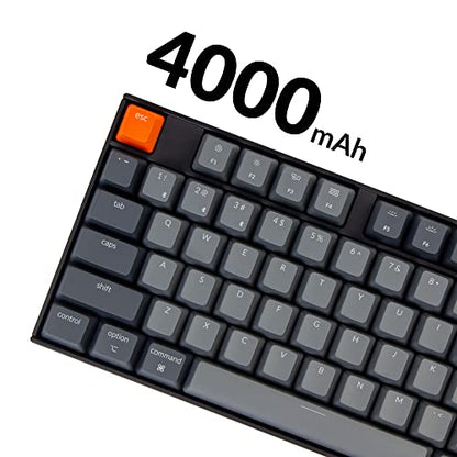 Keychron K10 Full Size 104 Keys Bluetooth Wireless Mechanical Gaming Keyboard for Mac Windows with Keychron Super Red Switch, Multitasking/White LED Backlight/USB C Wired Computer Keyboard - color: Keychron Super Red Switch