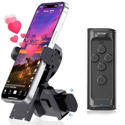 MILOUZ Remote Control Scrolling for Tiktok with Phone Stand,Page Turner for Kindle App E-Book,Bluetooth Camera Shutter Remote for iPhone, Android,iOS,iPad,Tablet (Black) - color: Black