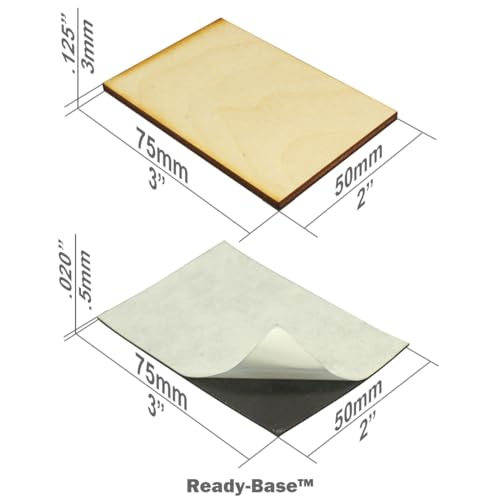 LITKO Ready Base Kit | Compatible with The Old World | 50x75mm Monster | Twenty 3mm plywood bases + magnets | Magnetize minis for storage & steel trays | Infantry - style: 50x75mm Rectangular