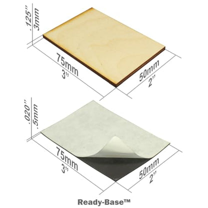 LITKO Ready Base Kit | Compatible with The Old World | 50x75mm Monster | Twenty 3mm plywood bases + magnets | Magnetize minis for storage & steel trays | Infantry - style: 50x75mm Rectangular