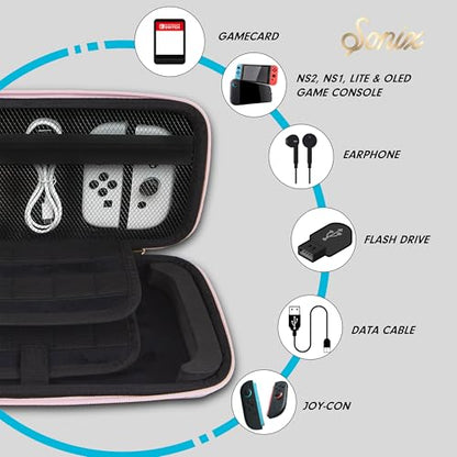 Sonix Carrying Case for Nintendo Switch 2, Switch 1, Lite, OLED, Protective Travel Case with Game Cartridge Storage | Wine All Day - color: Wine All Day