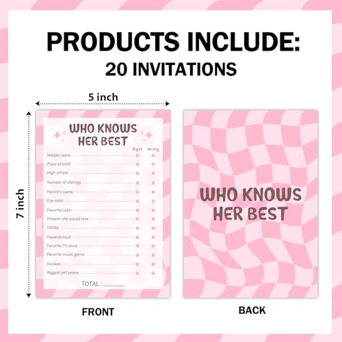 Birthday Party Games - Who Knows Her Best, Who Know The Birthday Best, Party Games for Women, Set of 20 Cards, Age 15+ - FS266 - color: Birthday 2