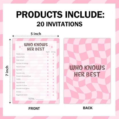 Birthday Party Games - Who Knows Her Best, Who Know The Birthday Best, Party Games for Women, Set of 20 Cards, Age 15+ - FS266 - color: Birthday 2