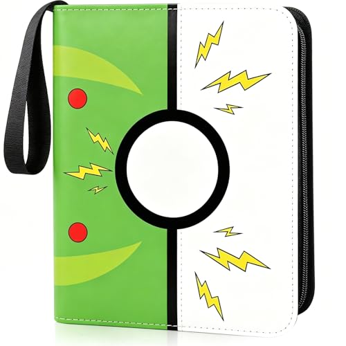 Collectible Trading Card Albums, 400 Card Holders with 50 Removable Sleeves, Portable 4 Pockets Collectible Trading Card Binder, PU Card Collection Binder for MTG, TCG, Sport Card, Game Cards - color: OLIVE GREEN