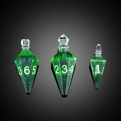 7PCS Potion DND Dice Set,Transparent Sharp Edge Die Set D&D RPG Polyhedral Dice,for Dungeons and Dragons TTRPG Games Roleplaying Games.(Light Green) - color: Light Green