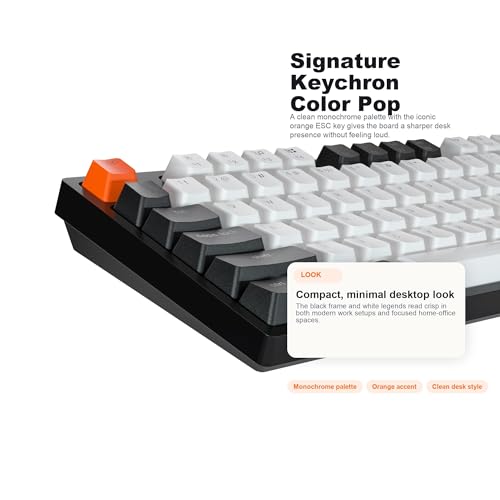 Keychron C1 Wired Mechanical Keyboard, TKL 87-Key Tenkeyless Gaming Keyboard for Mac Windows, Hot-Swappable Gateron G Pro Red Switches, White Backlit, USB-C, Double-Shot ABS Keycaps - color: Hot-swap Gateron G Pro Red Switch