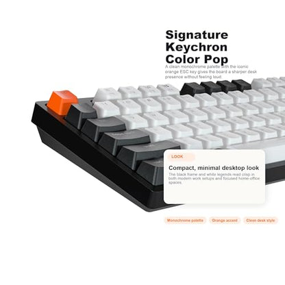 Keychron C1 Wired Mechanical Keyboard, TKL 87-Key Tenkeyless Gaming Keyboard for Mac Windows, Hot-Swappable Gateron G Pro Red Switches, White Backlit, USB-C, Double-Shot ABS Keycaps - color: Hot-swap Gateron G Pro Red Switch
