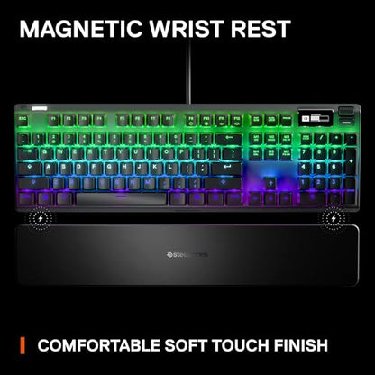 SteelSeries Apex Pro HyperMagnetic Gaming Keyboard — Adjustable Actuation — OLED Screen — RGB – USB Passthrough - size: Pro Full Size, style: Gen 2 Wired