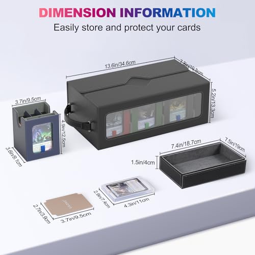 UAONO MTG Deck Box, 6-Deck Modular Commander Deck Box with Extra Dice Set | Hold 600+ Double-sleeved Cards, Modular Deck Box with 35PT Magnetic Card Holder for Magic the Gathering Multicolor Limited - color: Multicolour Limited with Dice Set