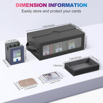 UAONO MTG Deck Box, 6-Deck Modular Commander Deck Box with Extra Dice Set | Hold 600+ Double-sleeved Cards, Modular Deck Box with 35PT Magnetic Card Holder for Magic the Gathering Multicolor Limited - color: Multicolour Limited with Dice Set