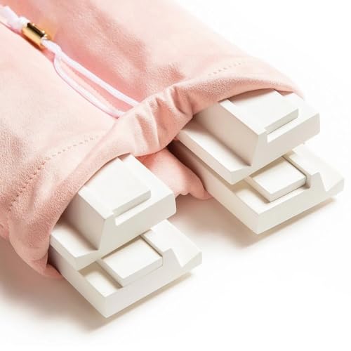 FUYIHGL® 2PCS Mahjong Rack with Pusher Storage Bag: 2 Compartments Fits 4 American Mah Jongg Racks Pushers - Pink Soft Velvet Sleeve with Drawstring - Travel Mah Jongg Accessories and Gifts - color: Pink | 2pcs