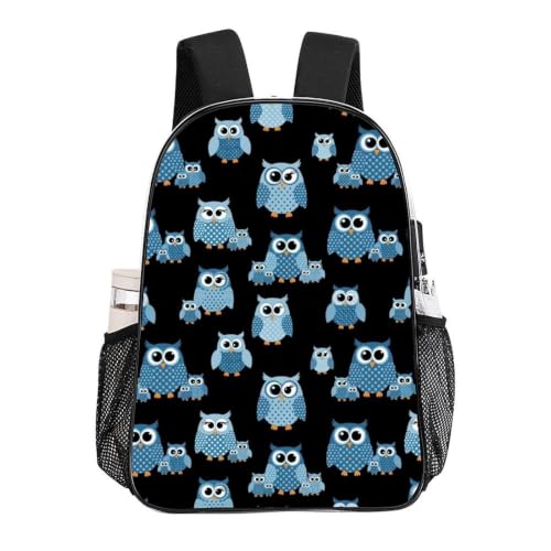 Clear Transparent Bookbag Reinforced Bottom Padded Shoulder Straps | Beach Waterproof, Cartoon Owl, Heavy Duty, Transparent See Through Bag for Seaside Trips - color: Pattern (843)